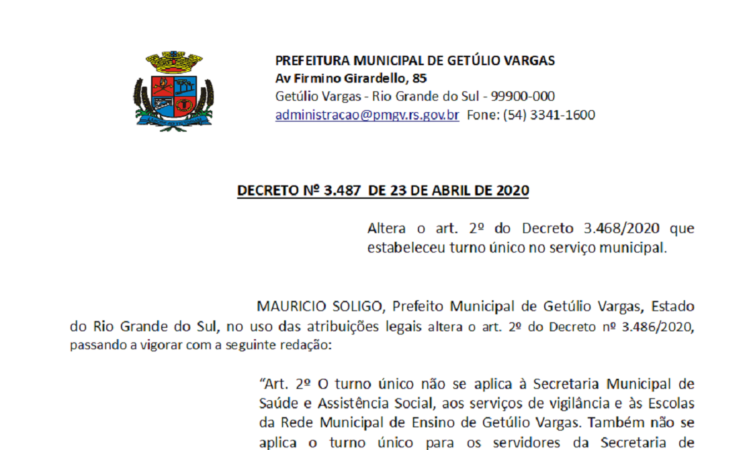 Decreto 3487 altera art 2 retira obras e desenvolvimento do Turno único