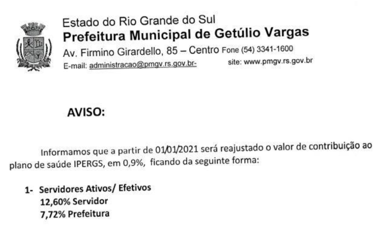 Aviso e declaração IPE