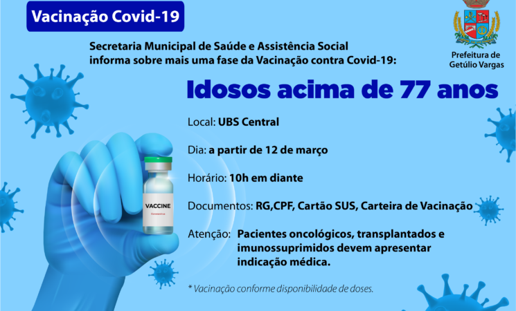 Atenção: idosos acima de 77 já podem se vacinar