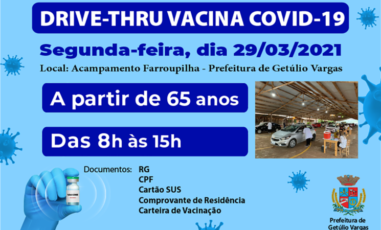 Drive-thru da Vacinação Covid-19 para idosos a partir de 65 anos