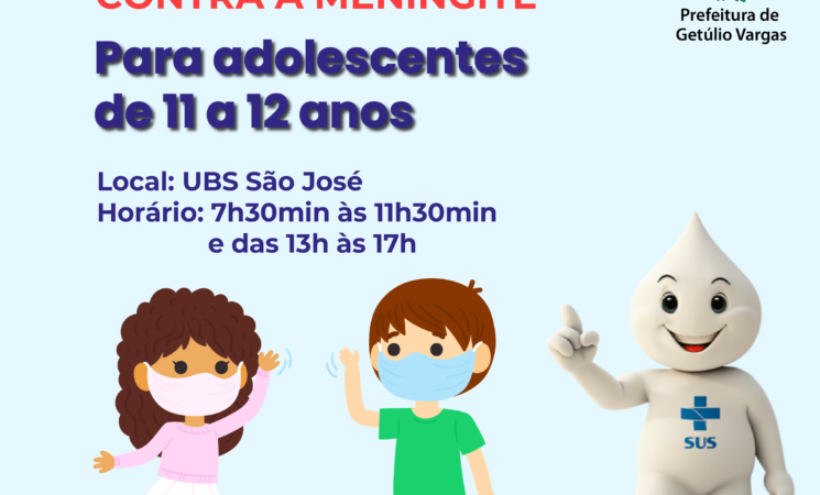 Vacina que protege contra mais tipos de meningite está disponível na UBS São José em Getúlio Vargas