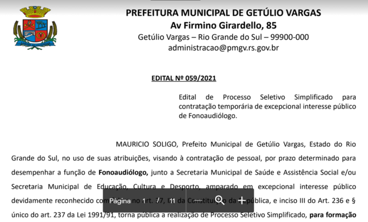 Edital059-2021Processo Seletivo Simplificado fonoaudiólogo