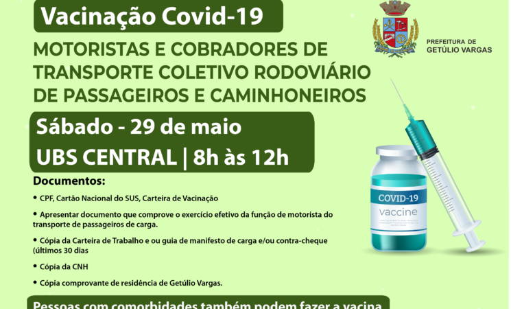 Vacinação neste sábado, na UBS Central