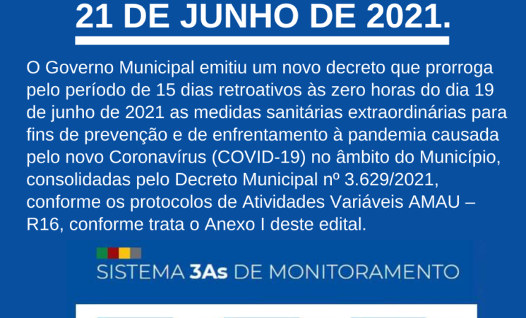 Emitido novo Decreto de enfrentamento à Covid-19