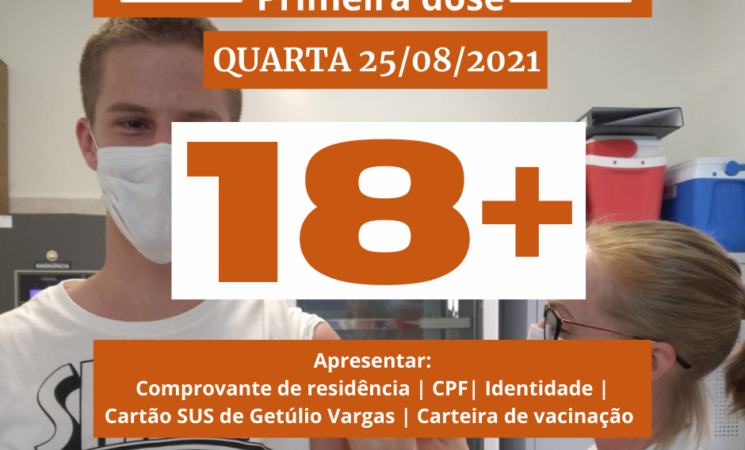 Quem tem mais de 18 anos deve se vacinar na UBS Central