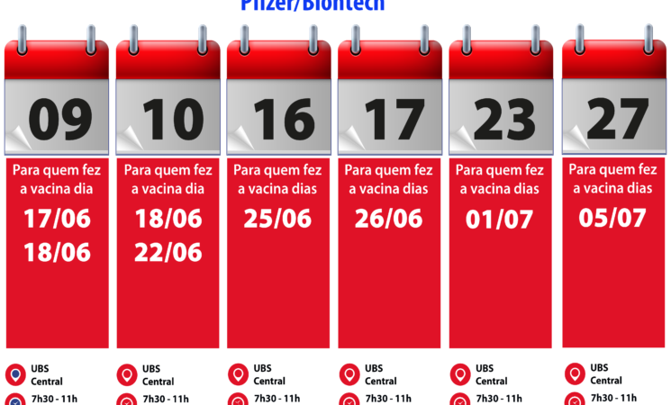 Cronograma das vacinas contra Covid-19 para o mês de setembro