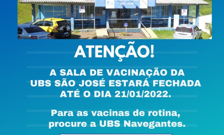 Atenção: Sala de Vacinação fechada