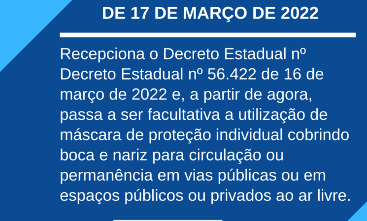 Getúlio Vargas flexibiliza o uso de máscaras em locais abertos