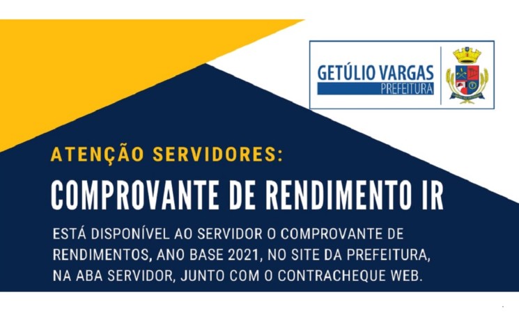 ATENÇÃO SERVIDOR - COMPROVANTE DE RENDIMENTOS IR