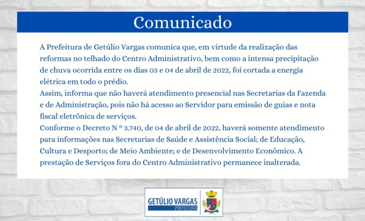 DECRETO 3.740 Decreta a dispensa do serviço presencial dos servidores municipais do Centro Administrativo