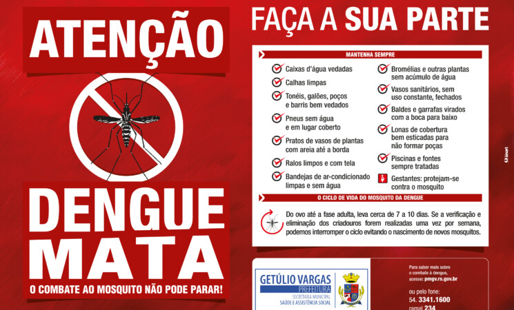 Secretaria de Saúde pede à população para continuar mobilizada pelo combate ao mosquito transmissor da Dengue