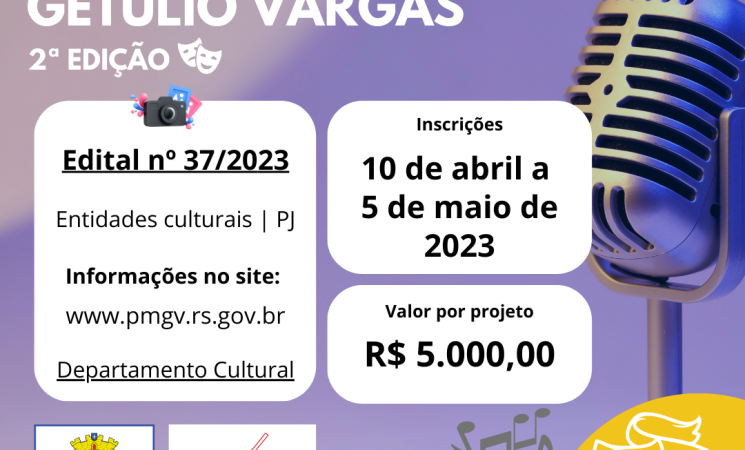 Prefeitura e Conselho Municipal de Política Cultural lançama 2º edição do “Fazendo Cultura em Getúlio Vargas”