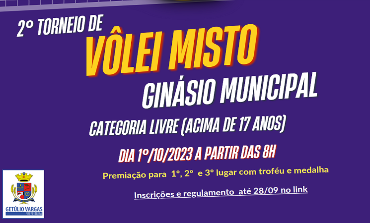 Abertas as inscrições para os Torneios de Vôlei Misto de Getúlio Vargas