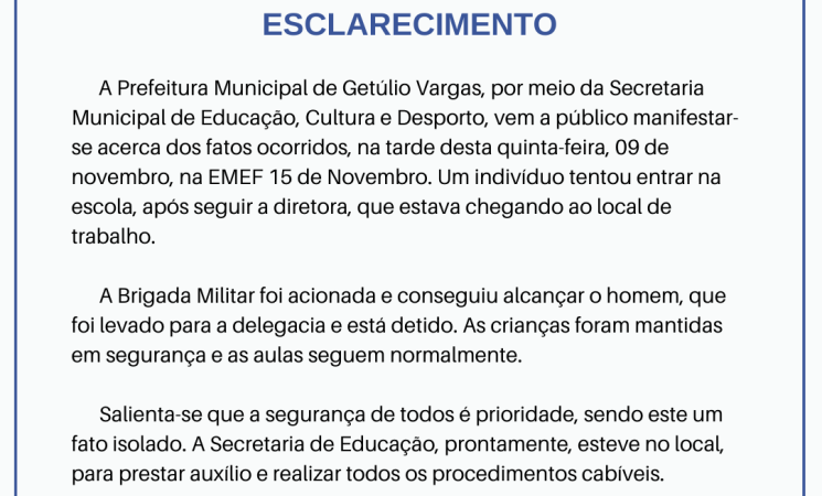 NOTA DE ESCLARECIMENTO