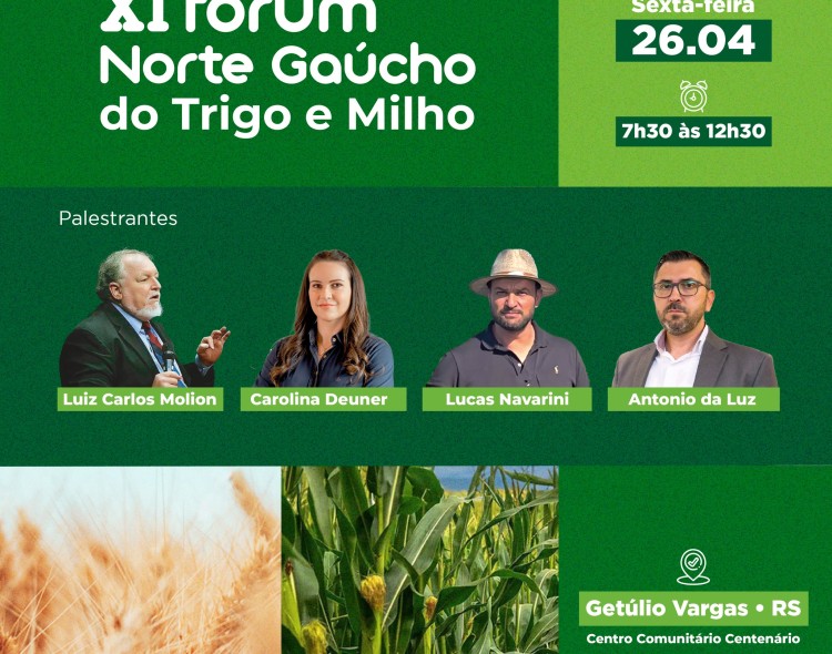 XI Fórum Norte Gaúcho do Trigo e Milho promove intercâmbio de conhecimento em Getúlio Vargas
