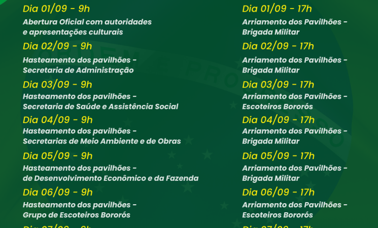 Getúlio Vargas prepara programação cívica para a Semana da Pátria