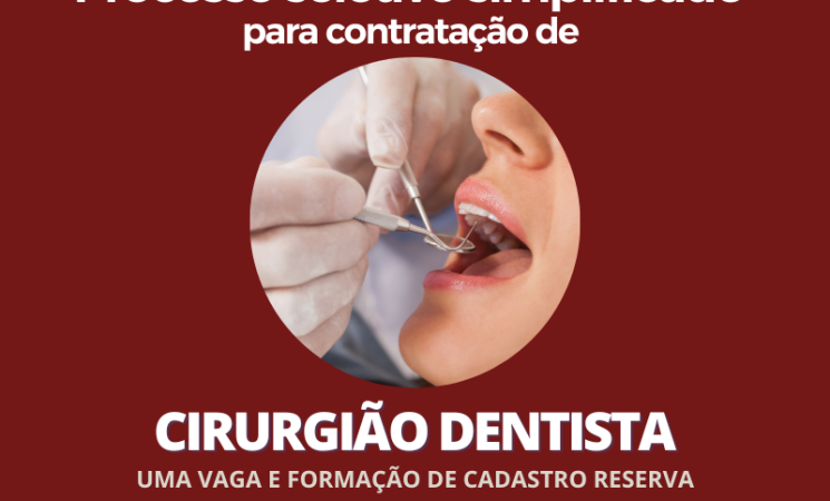 Prefeitura de Getúlio Vargas abre processo seletivo para contratação temporária de cirurgião-dentista