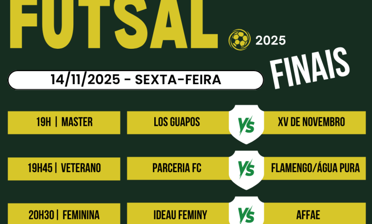 Finais do Campeonato Municipal de Futsal Adulto agitam a sexta-feira em Getúlio Vargas