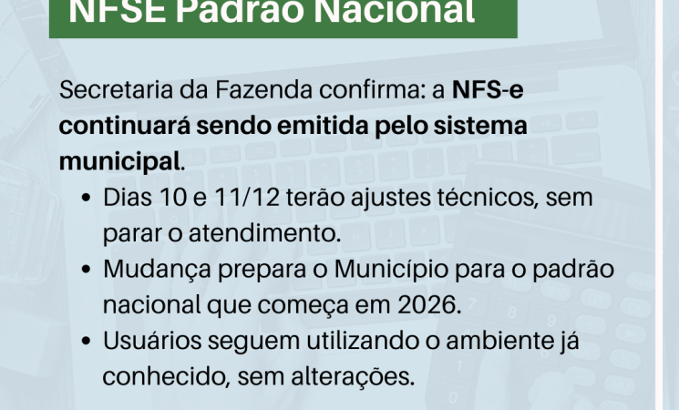 Prefeitura de Getúlio Vargas informa que emissão da NFS-e continuará sendo feita pelo sistema municipal