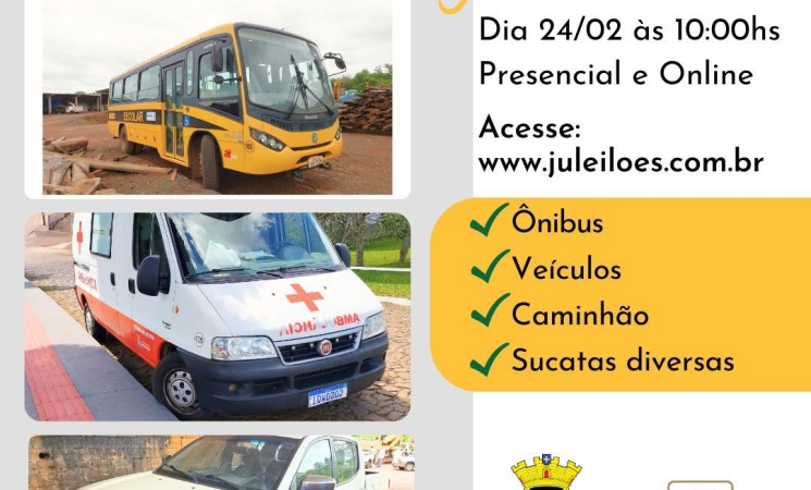 Município de Getúlio Vargas realiza leilão de bens móveis com participação presencial e online