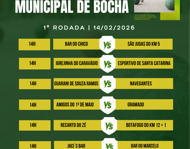 6º Campeonato Municipal de Bocha inicia neste sábado em Getúlio Vargas
