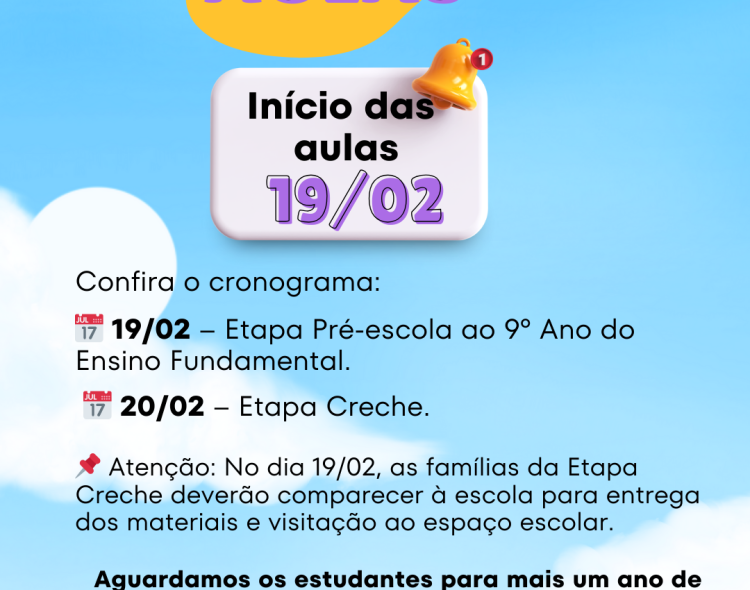 Rede Municipal de Ensino inicia ano letivo nos dias 19 e 20 de fevereiro