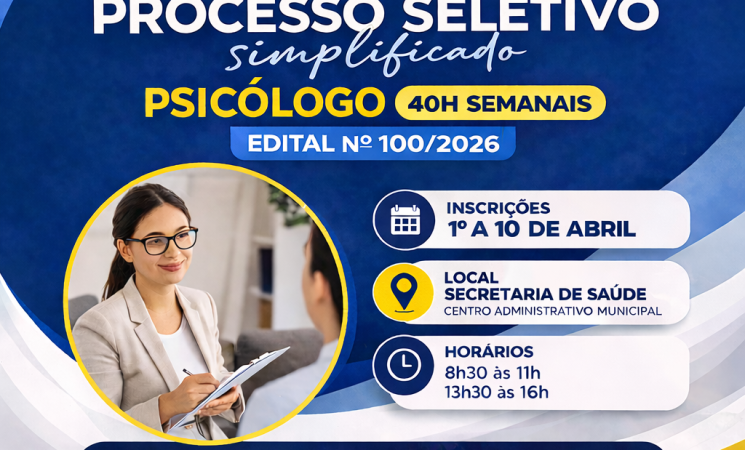 Prefeitura de Getúlio Vargas abre processo   seletivo para contratação de psicólogo