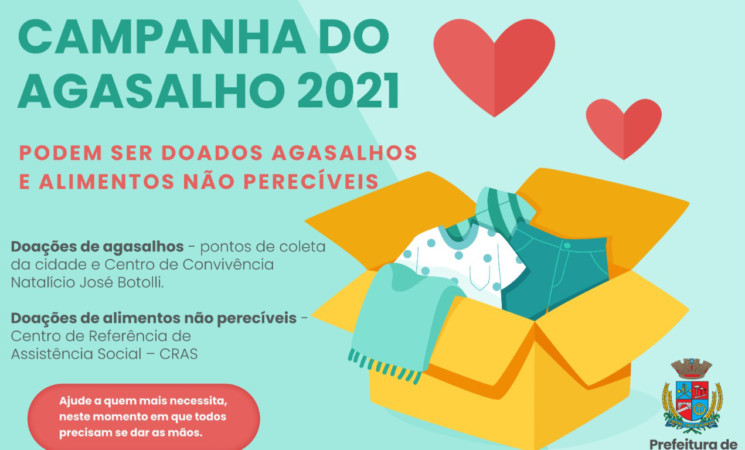 Campanha do Agasalho Getúlio Vargas 2021: podemser doados agasalhos e alimentos não perecíveis