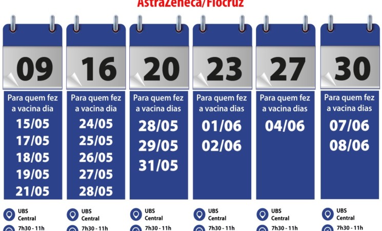 Calendário de Agosto: Vacina da Pfizer e AstraZeneca